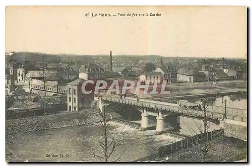 Cartes postales Le Mans Pont de fer sur la Sarthe