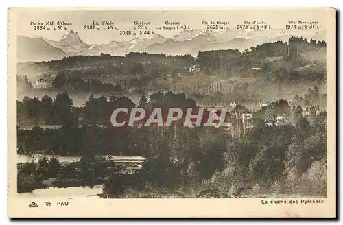 Cartes postales Pau La chaine des Pyrenees