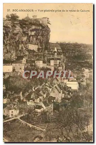Cartes postales Roc Amadour Vue generale prise de la route de Cahors