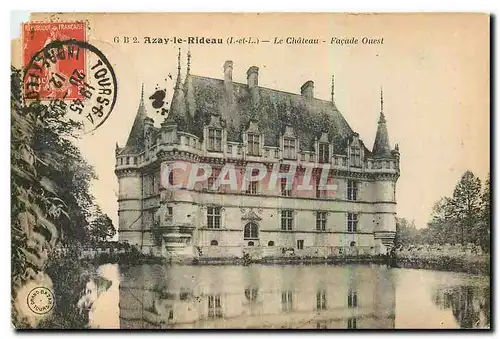 Cartes postales Azay le Rideau I et L Le Chateau Facade Ouest