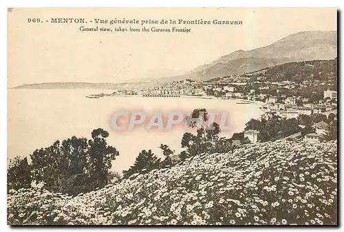 Ansichtskarte AK Menton Vue generale prise de la Frontiere Garavan