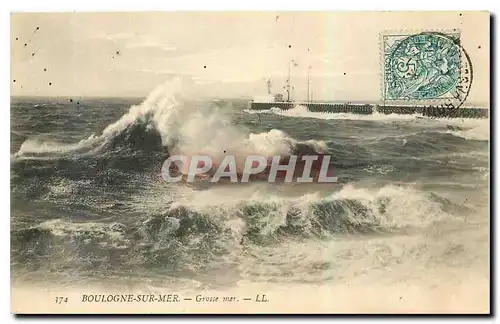 Cartes postales Boulogne sur Mer Grosse mer