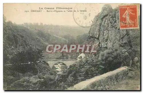 Cartes postales La Creuse Pittoresque Crozant Route d'Eguron et Vallee de la Sedalle
