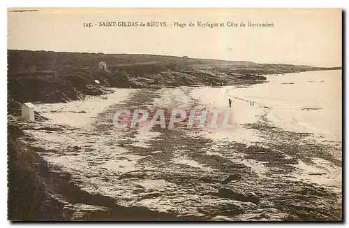 Cartes postales Saint Gildas de Rhuys Plage de Kerfagot et Cote de Kercambre