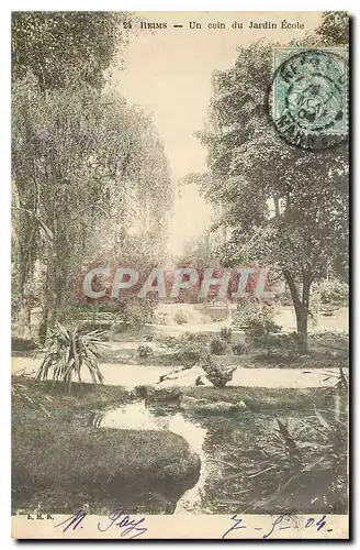 Cartes postales Reims Un coin du Jardin Ecole