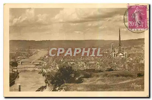 Cartes postales Les Petits Tableaux de Normandie Rouen La Ville Musee Panorama sur la Seine et la Ville