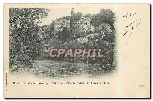Cartes postales Environs de Cormery Courcay Bloc de rochers des bords de l'Indre