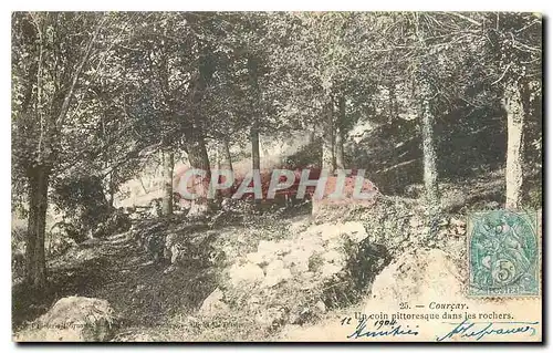 Cartes postales Courcay Un coin pittoresque dans les rochers