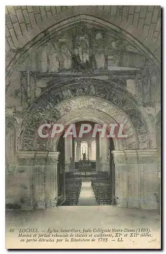 Ansichtskarte AK Loches Eglise Saint Ours jadis Collegiale Notre Dame