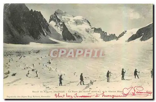 Ansichtskarte AK Massif du Pelvoux Dauphine La Barre des Ecrins et le Glacier Blanc