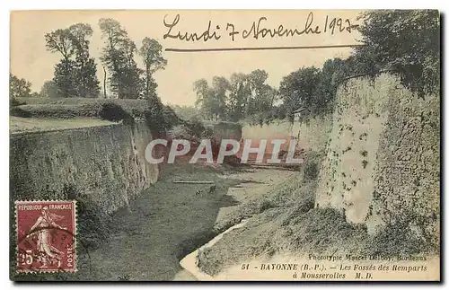 Cartes postales Bayonne B P Les Fosses des Remparts a Mousserolles