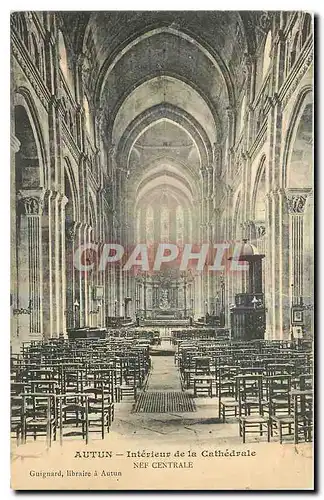 Ansichtskarte AK Autun Interieur de la Cathedrale Nef centrale