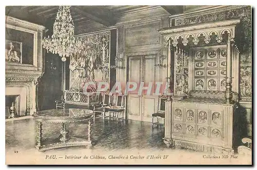 Ansichtskarte AK Pau Interieur du Chateau Chambre a Coucher d'Henri IV