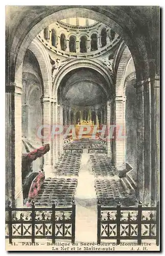 Cartes postales Paris Basilique du Sacre Coeur de Montmartre La Nef et le Maitre Autel