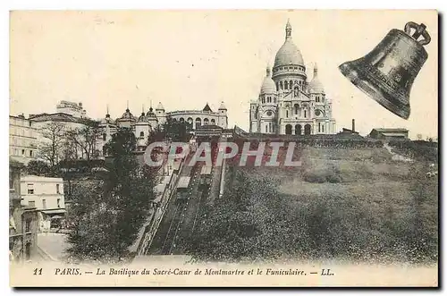 Ansichtskarte AK Paris Basilique du Sacre Coeur de Montmartre et le Funiculaire Cloche