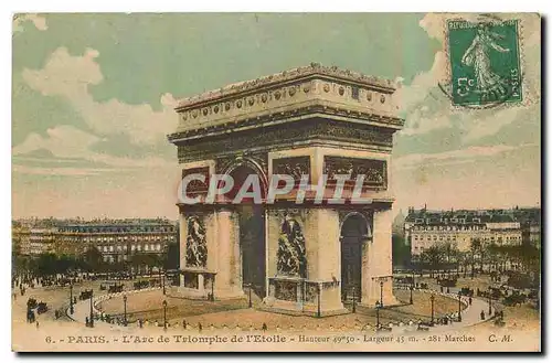 Cartes postales Paris L'Arc de Triomphe de l'Etoile