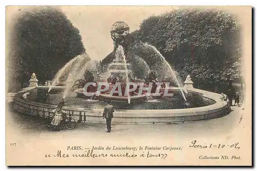 Cartes postales Paris Jardin du Luxembourg la Fontaine Carpeaux