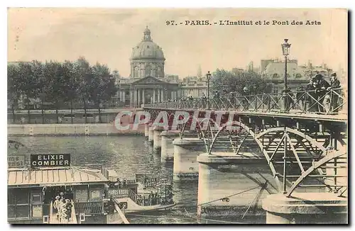 Ansichtskarte AK Paris L'Institut et le Pont des Arts Bateau Elixir Combier