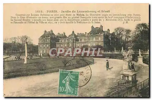 Ansichtskarte AK Paris Jardin du Luxembourg et Senat