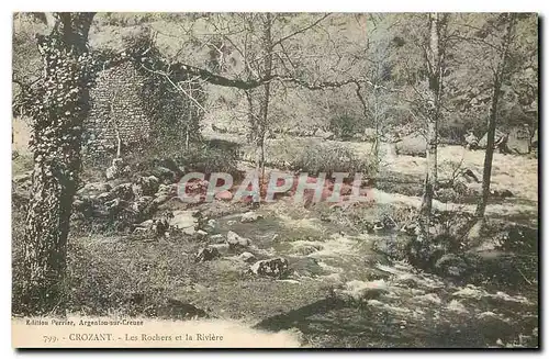 Cartes postales Crozant les Rochers et la riviere