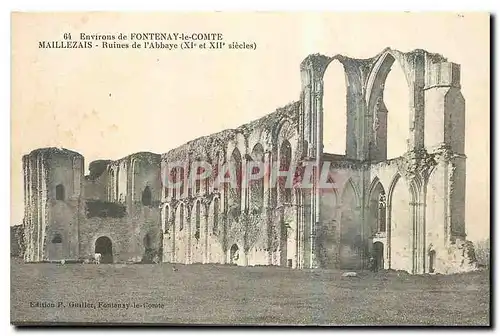 Cartes postales Environs de Fontenay le Comte Maillezais Ruines de l'Abbaye XI et XII siecle