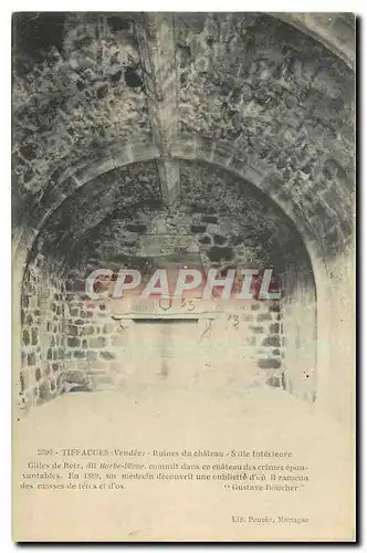 Ansichtskarte AK Tiffauges Vendee Ruines du Chateau Salle interieure