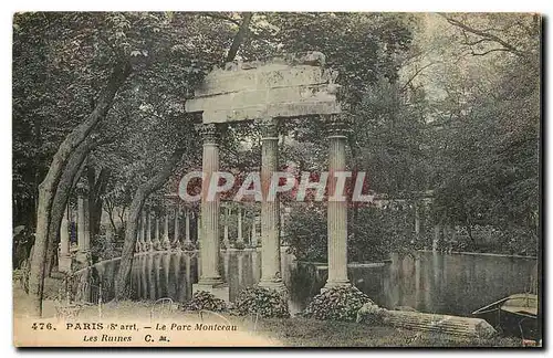 Ansichtskarte AK Paris Le Parc Montceau Les Ruines