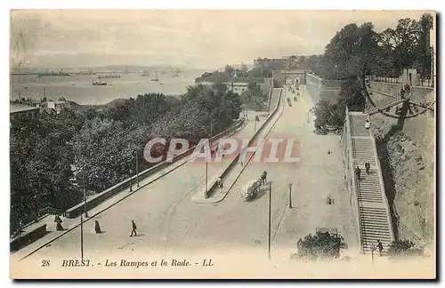 Cartes postales Brest Les Rampes et la Rade