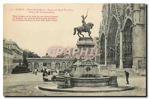 Cartes postales Nancy Place Saint Epvre Statue de Rene II Palais de Goubernement