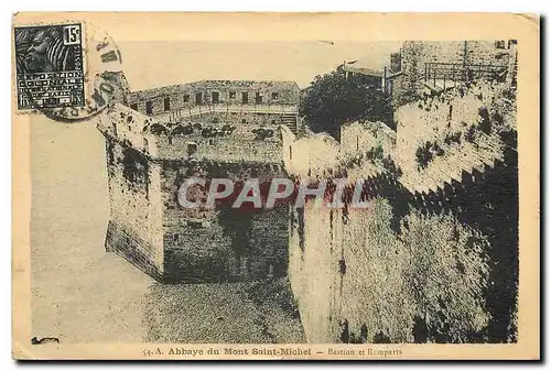 Ansichtskarte AK Abbaye du Mont Saint Michel Bastion et Remparts