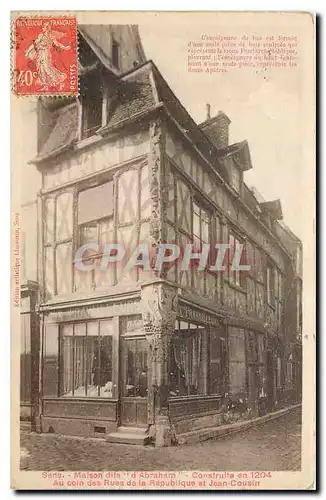 Cartes postales Sens Maison dite d'Abraham au coin des Rues de la Republique et Jean Cousin