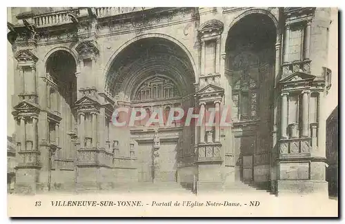 Cartes postales Villeneuve sur Yonne Portail de l'Eglise Notre Dame