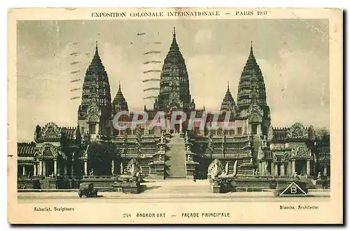 Cartes postales Exposition Coloniale Internationale Paris Angkor Vat Facade principale