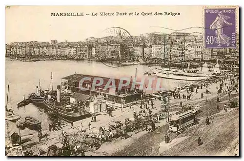 Cartes postales Marseille Le Vieux Port et le Quai des Belges