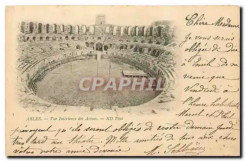 Cartes postales Arles Vue interieure des Arenes