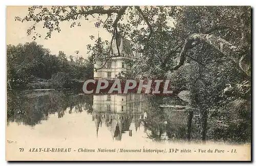 Cartes postales Azay le Rideau Chateau National Monument historique Vue du Parc