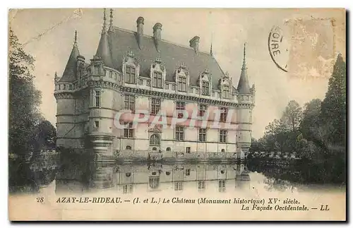 Ansichtskarte AK Azay le Rideau I et L Le Chateau Monument historique La Facade Occidentale