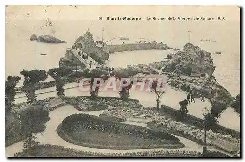 Cartes postales Biarritz Moderne Le Rocher de la Vierge et le Square