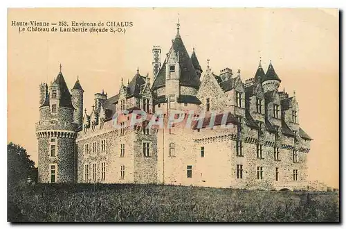 Cartes postales Haute Vienne Environs de Chalus Le Chateau de Lambertie facade S O