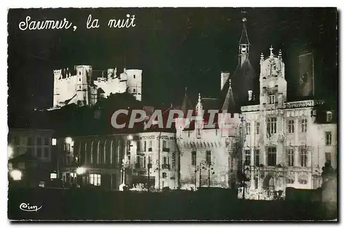 Cartes postales moderne Saumur Ch�teau la nuit