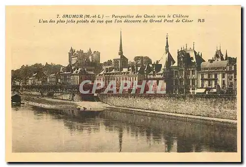 Ansichtskarte AK Saumur M et L Perspective des Quais vers le Chateau