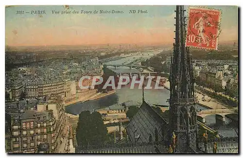 Ansichtskarte AK Paris Vue prise des Tours de Notre Dame