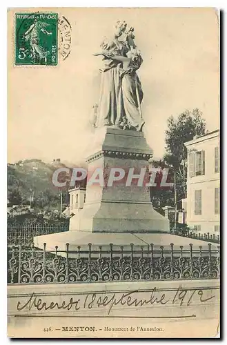 Cartes postales Menton Monument de l'Aunexion