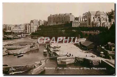 Ansichtskarte AK Biarritz Port des Pecheurs et Hotel d'Angleterre