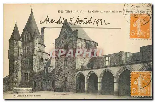 Cartes postales Vitre I & V Le Chateau cour interieure Partie sud ouest