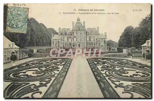 Cartes postales Chateaux du Calvados Balleroy Les Jardins et le Chateau vus de face