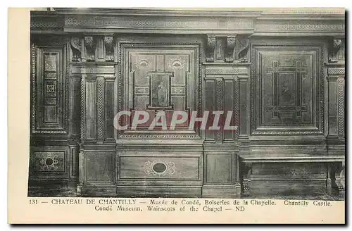 Cartes postales Chateau de Chantilly Musee de Conde Boiseries de la Chapelle