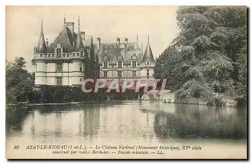 Cartes postales Azay le Rideau I et L Le Chateau National Monument historique Facade orientale