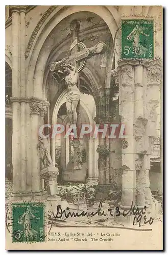 Ansichtskarte AK Reims Eglise St Andre Le Crucifix