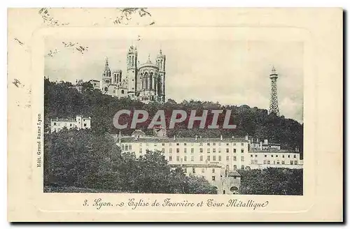 Cartes postales Lyon Eglise de Fourviere et Tour Metallique
